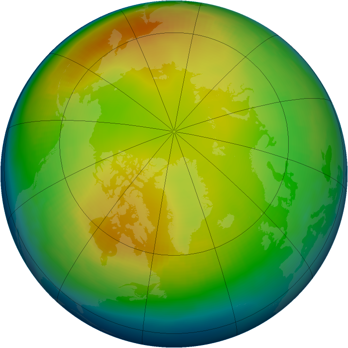 Arctic ozone map for January 1988